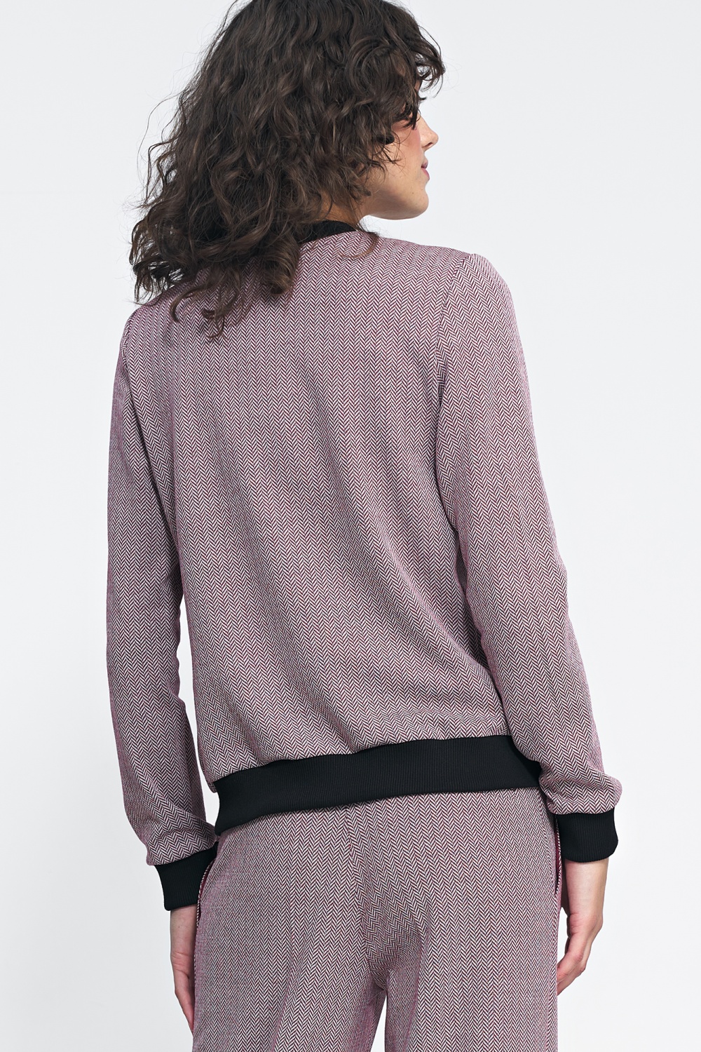 Bomberka w bordową jodełkę BL05 Bordo - Nife — zdjęcie 3