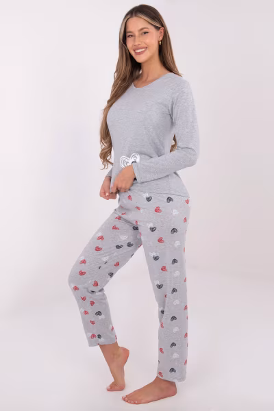 Piżama Damska Model DU-PI-FP-009.84 Grey - Forever Pink — zdjęcie 2