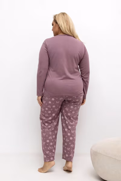 Piżama Damska Plus Size Model DU-PI-FP-500.25 Dark Pink - Forever Pink — zdjęcie 2