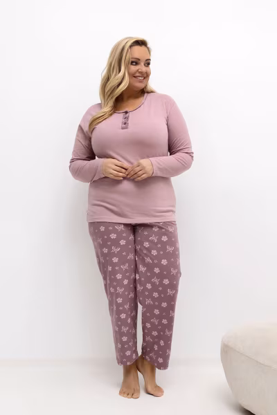 Piżama Damska Plus Size Model DU-PI-FP-500.25 Light Pink - Forever Pink — zdjęcie 1