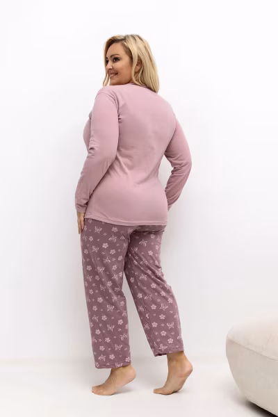 Piżama Damska Plus Size Model DU-PI-FP-500.25 Light Pink - Forever Pink — zdjęcie 2