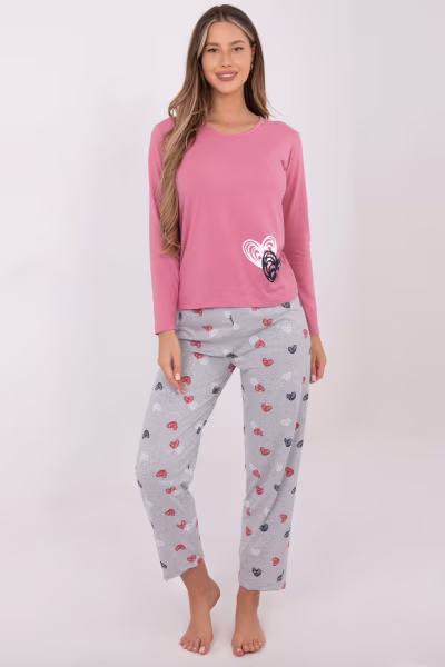 Piżama Damska Model DU-PI-FP-009.84 Pink - Forever Pink — zdjęcie 3
