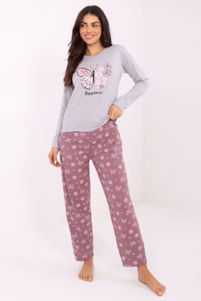 Piżama Damska Model DU-PI-FP-001.48 Grey - Forever Pink — zdjęcie 1