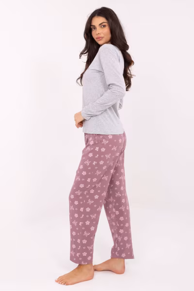 Piżama Damska Model DU-PI-FP-001.48 Grey - Forever Pink — zdjęcie 2