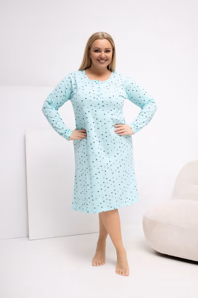 Koszula Nocna Plus Size Model DU-KN-FP-607.04P Mint - Forever Pink — zdjęcie 2