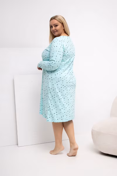 Koszula Nocna Plus Size Model DU-KN-FP-607.04P Mint - Forever Pink — zdjęcie 3