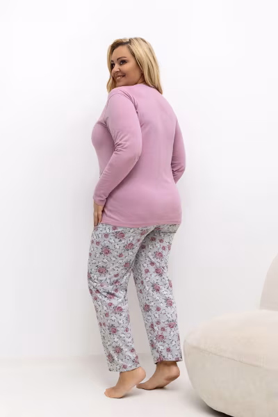 Piżama Damska Plus Size Model DU-PI-FP-506.56 Dark Pink - Forever Pink — zdjęcie 3