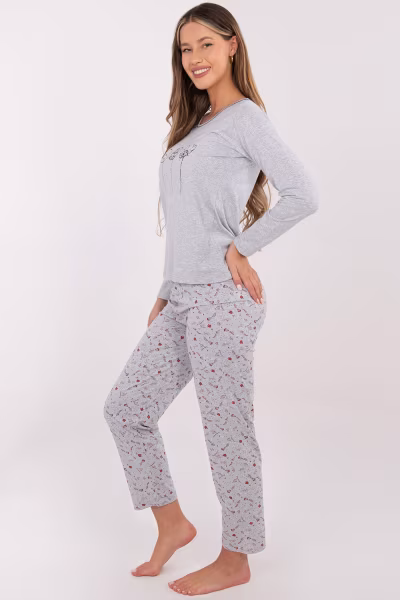 Piżama Damska Model DU-PI-FP-003.99P Grey - Forever Pink — zdjęcie 2