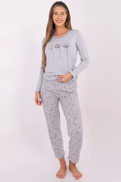 Piżama Damska Model DU-PI-FP-003.99P Grey - Forever Pink — zdjęcie 3