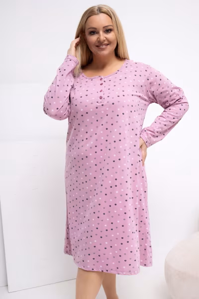 Koszula Nocna Plus Size Model DU-KN-FP-607.04P Dark Pink - Forever Pink — zdjęcie 1