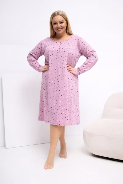 Koszula Nocna Plus Size Model DU-KN-FP-607.04P Dark Pink - Forever Pink — zdjęcie 2