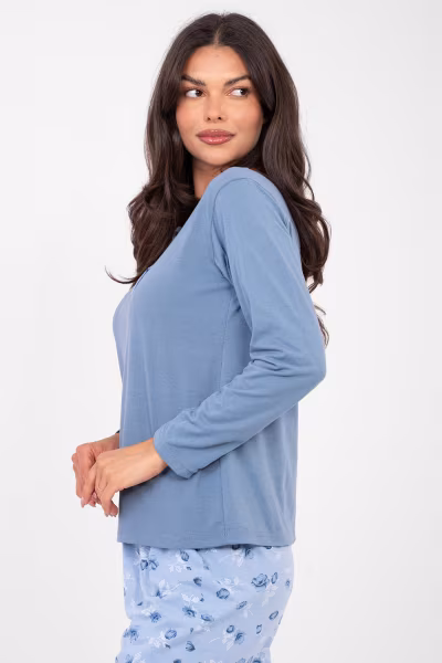 Piżama Damska Model DU-PI-FP-007.69 Grey/Blue - Forever Pink — zdjęcie 2