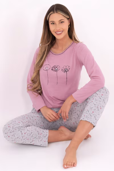 Piżama Damska Model DU-PI-FP-003.99P Dark Pink - Forever Pink — zdjęcie 1