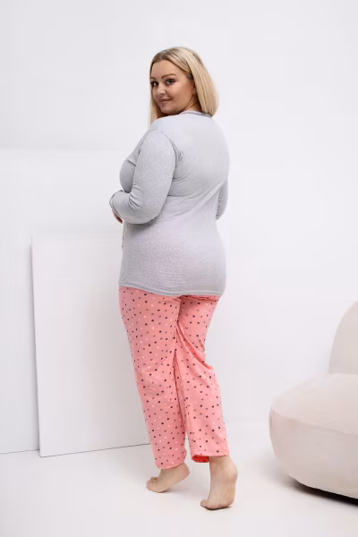 Piżama Damska Plus Size Model DU-PI-FP-509.99P Grey - Forever Pink — zdjęcie 3