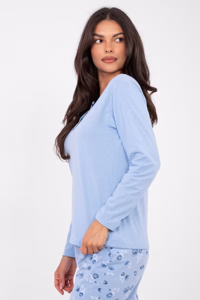 Piżama Damska Model DU-PI-FP-007.69 Light Blue - Forever Pink — zdjęcie 2