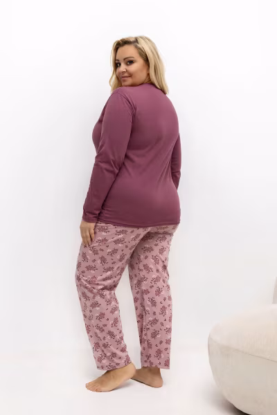 Piżama Damska Plus Size Model DU-PI-FP-508.57 Dark Pink - Forever Pink — zdjęcie 2