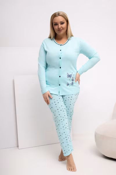 Piżama Damska Plus Size Model DU-PI-FP-509.99P Mint - Forever Pink — zdjęcie 1