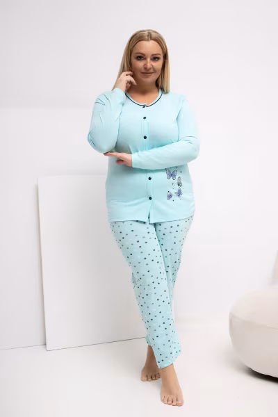 Piżama Damska Plus Size Model DU-PI-FP-509.99P Mint - Forever Pink — zdjęcie 2