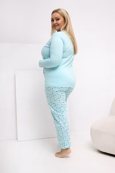 Piżama Damska Plus Size Model DU-PI-FP-509.99P Mint - Forever Pink — zdjęcie 3