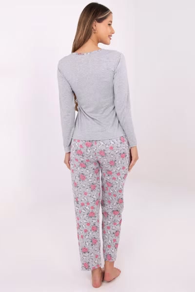Piżama Damska Model DU-PI-FP-006.02 Grey - Forever Pink — zdjęcie 2