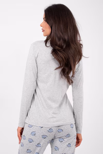 Piżama Damska Model DU-PI-FP-008.30 Grey - Forever Pink — zdjęcie 3
