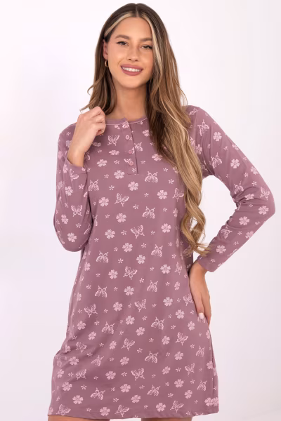 Koszulka nocna Koszula Nocna Model DU-KN-FP-101.19 Dark Pink - Forever Pink — zdjęcie 1