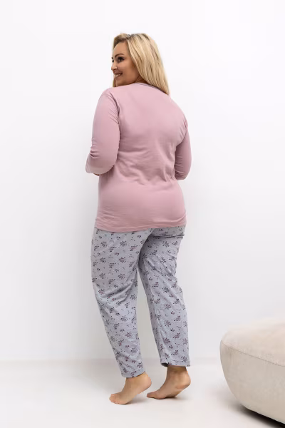 Piżama Damska Plus Size Model DU-PI-FP-501.22 Dark Pink - Forever Pink — zdjęcie 2
