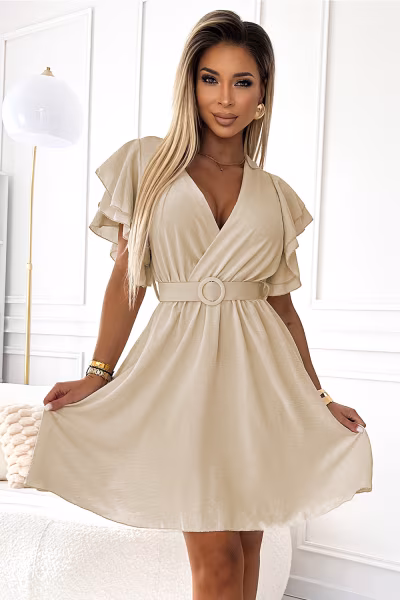 Sukienka Model 586-1 Beige - Numoco — zdjęcie 1