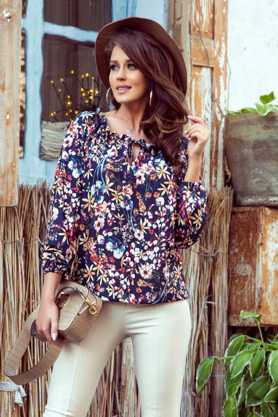 Bluzka Model 271-2 Flowers - Numoco — zdjęcie 1