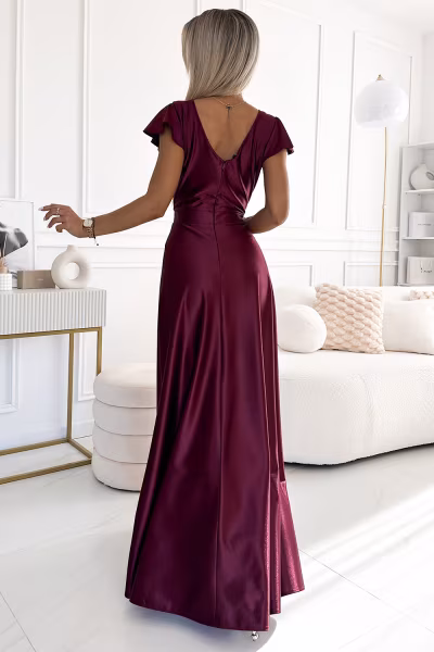 Sukienka Model Crystal 411-10 Bordo - Numoco — zdjęcie 2