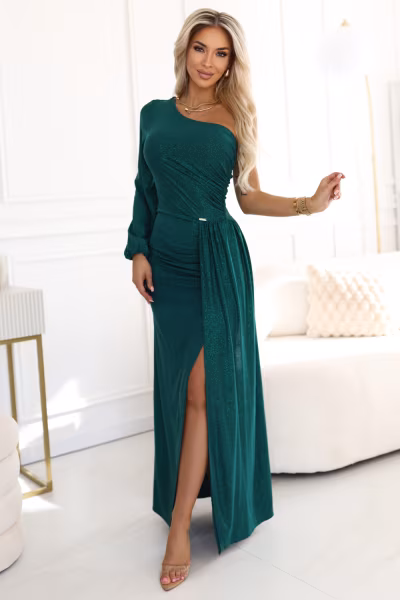 Sukienka Model 658-2 Bottle Green - Numoco — zdjęcie 1