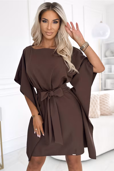 Sukienka Model Sofia 287-33 Czekolada - Numoco — zdjęcie 2