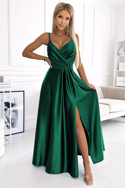 Sukienka Model Juliet 512-1 Bottle Green - Numoco — zdjęcie 1