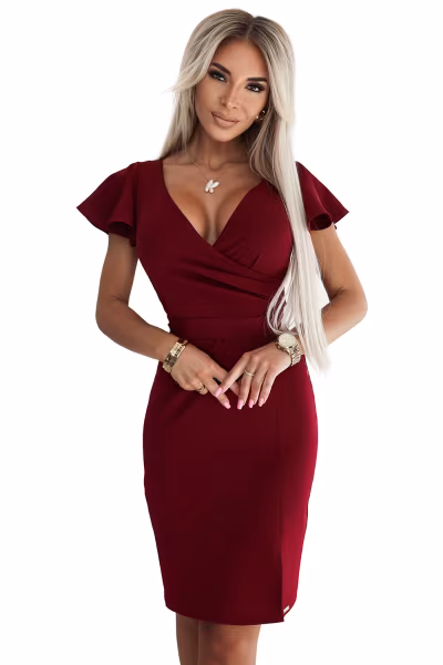 Sukienka Model Nina 479-7 Bordo - Numoco — zdjęcie 1