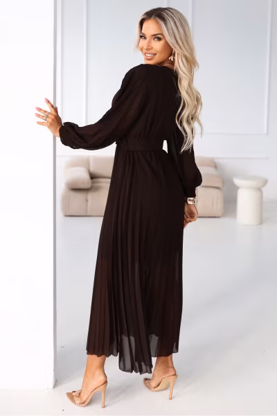 Sukienka Model Klara 414-11 Czekolada - Numoco — zdjęcie 2