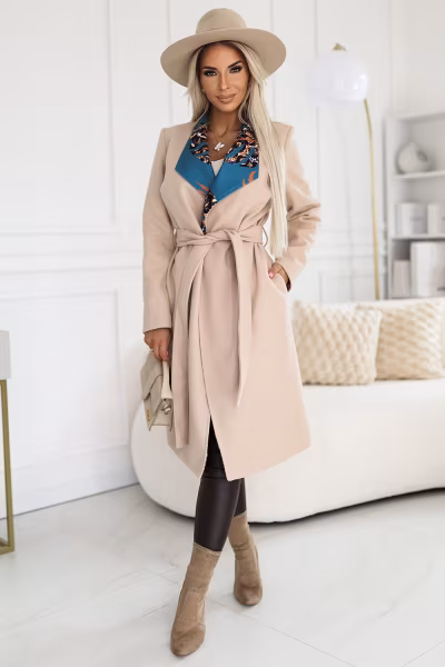Płaszcz Damski Model 582-1 Beige - Numoco — zdjęcie 2