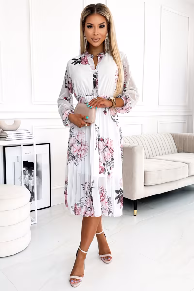 Sukienka Model 449-6 Carla Rose/White - Numoco — zdjęcie 2
