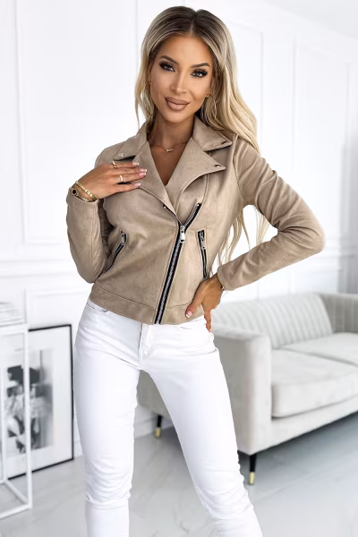 Kurtka Damska Model 481-1 Beige - Numoco — zdjęcie 2