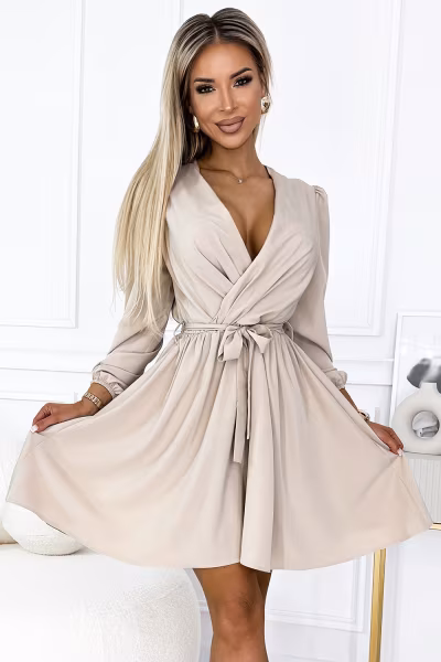 Sukienka Model Bindy 339-4 Beige - Numoco — zdjęcie 1