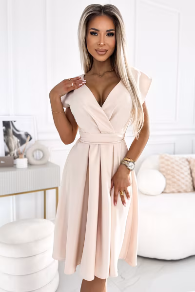 Sukienka Model Scarlett 348-7 Beige - Numoco — zdjęcie 1