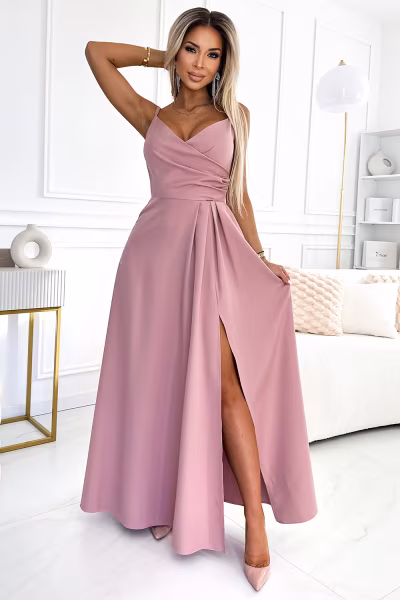 Sukienka Model Chiara 299-16 Dirty Pink - Numoco — zdjęcie 1