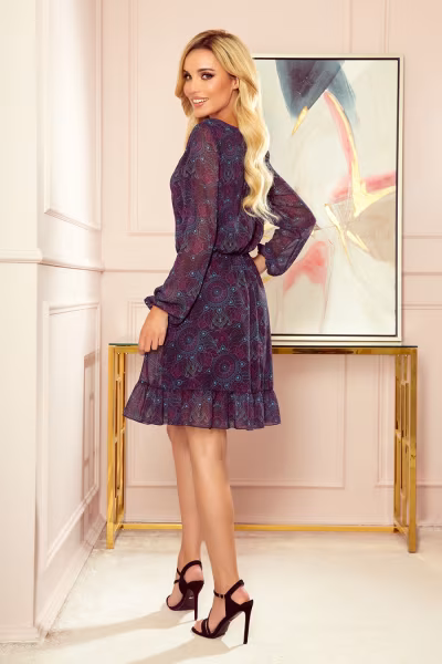 Sukienka Model Bakari 295-4 Pink/Blue Mandale - Numoco — zdjęcie 3