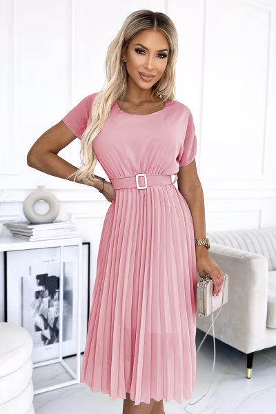 Sukienka Model 465-3 Mia Powder Pink - Numoco — zdjęcie 1