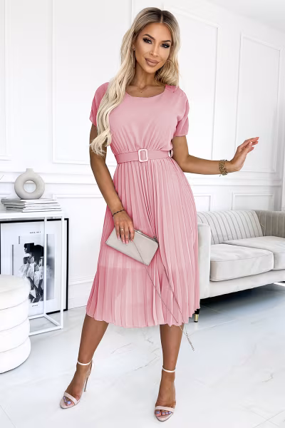 Sukienka Model 465-3 Mia Powder Pink - Numoco — zdjęcie 2