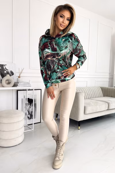 Bluza Damska Model 390-2 Tukus/Brown - Numoco — zdjęcie 2
