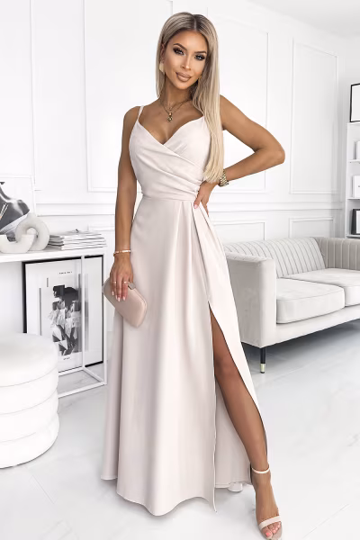 Sukienka Model Chiara 299-6 Beige - Numoco — zdjęcie 1