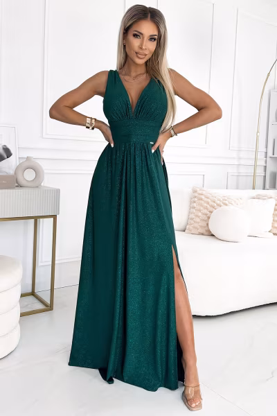 Sukienka Model 490-3 Bottle Green - Numoco — zdjęcie 1