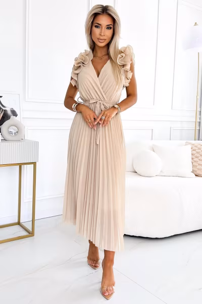 Sukienka Model Miranella 549-1 Beige - Numoco — zdjęcie 1