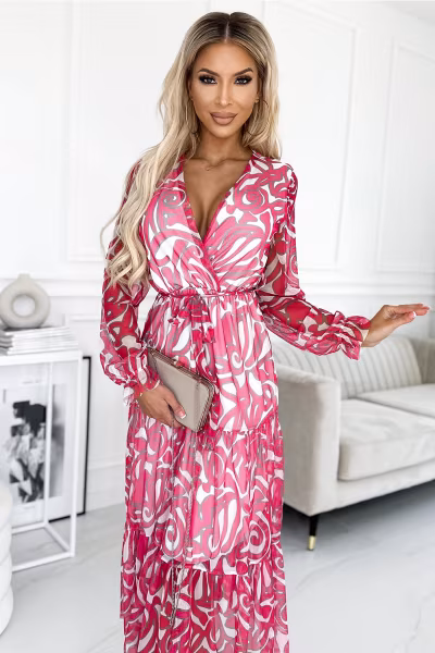 Sukienka Model 476-1 Enrica Pink - Numoco — zdjęcie 2