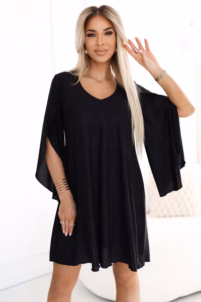 Sukienka Model Livia 597-1 Black Brokat - Numoco — zdjęcie 1